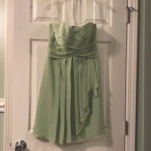 David’s Bridal Sage Green short dress